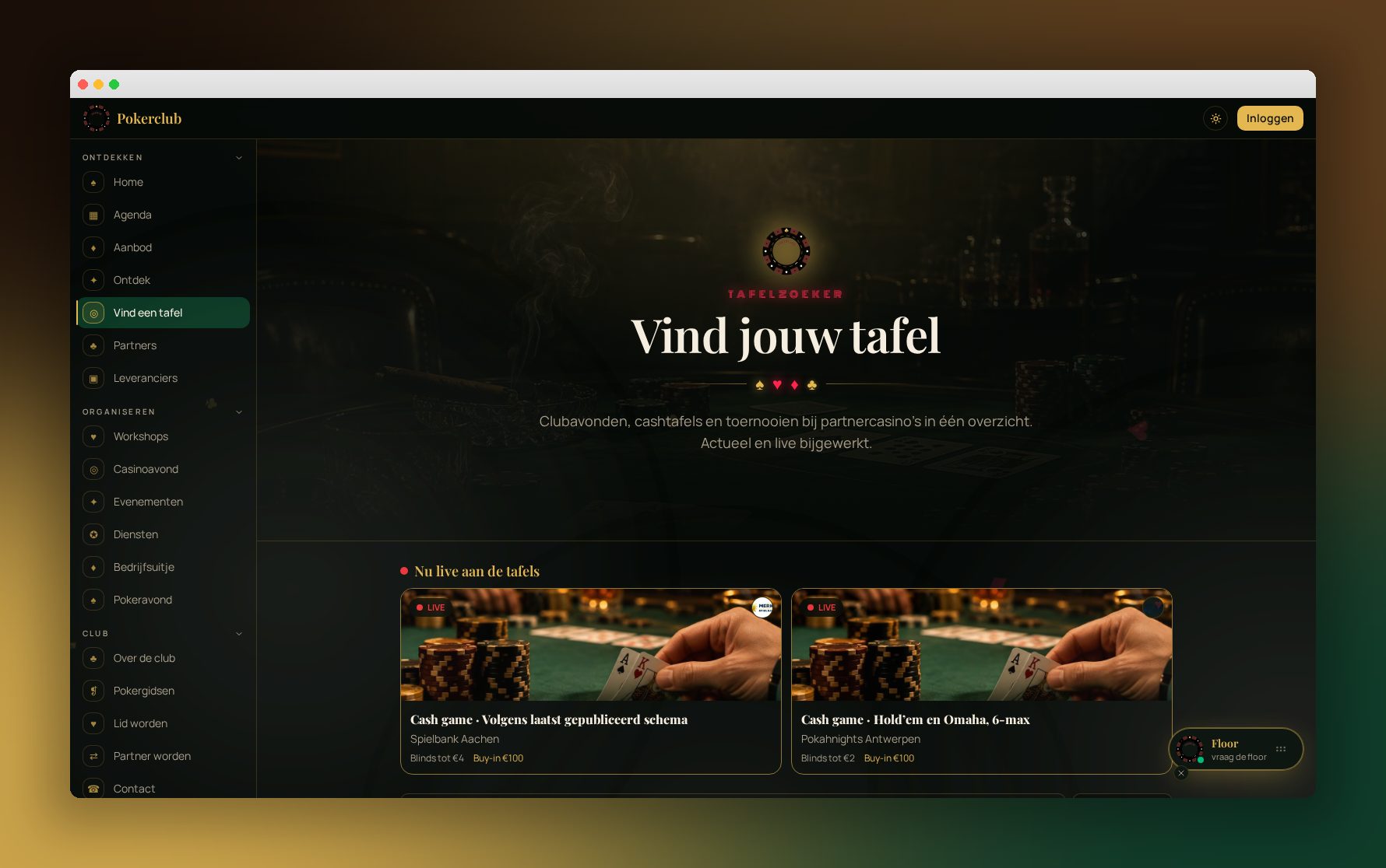 Vind jouw tafel